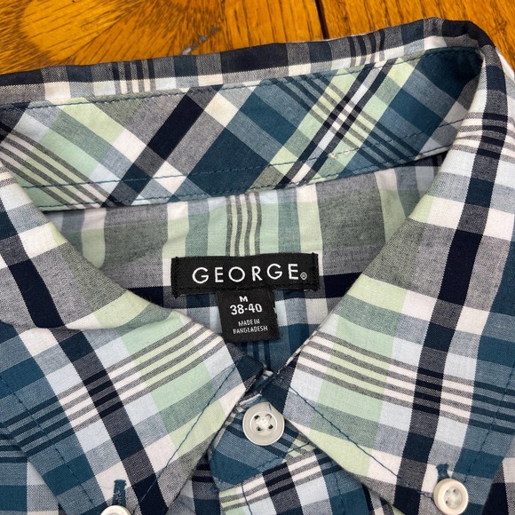 George Checked Dress Shirt button up Men Sz M (48-40) barely used - Picture 5 of 7